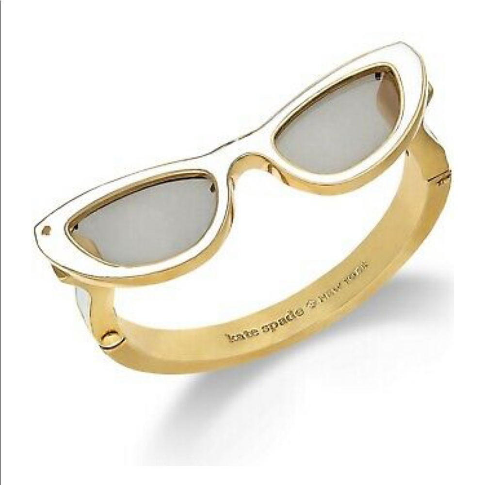 kate spade new york 12k Gold-Plated White Sunglasses Bangle Bracelet. Never worn